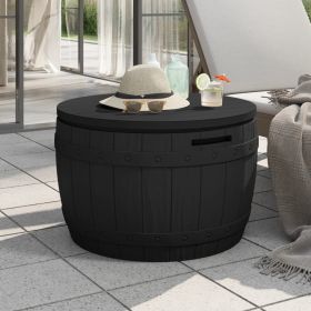 3-in-1 Patio Storage Box Black Polypropylene