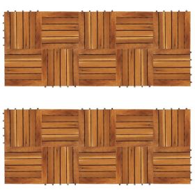 Decking Tiles Vertical Pattern 11.8"x11.8" Acacia Set of 20