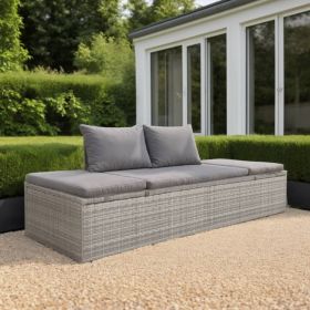 Patio Bed Gray 76.8"x23.6" Poly Rattan