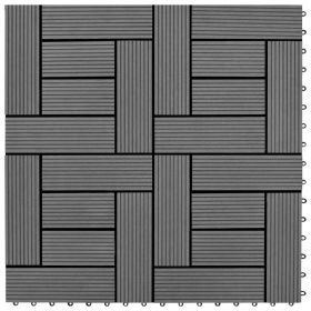 Gray 11 pcs 11.8"x11.8" Decking Tiles WPC 11 ft¬≤