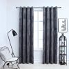 Blackout Curtains with Rings 2 pcs Anthracite 54"x95" Velvet