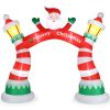 8.9 FT Lighted Christmas Inflatable Archway, Inflatable Santa Claus Christmas Arch