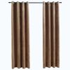 Blackout Curtains with Rings 2 pcs Beige 54"x63" Velvet