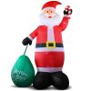 14 FT Lighted Christmas Inflatable Decoration, Giant Inflatable Santa Claus with Large Gift Bag