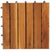 Decking Tiles Vertical Pattern 11.8"x11.8" Acacia Set of 30