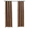 Blackout Curtains with Rings 2 pcs Beige 54"x63" Velvet