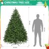 7ft Artificial Christmas Tree, Premium Unlit Hinged Spruce Full Tree with 2231 Branch Tips, Metal Stand, Hinged Structure