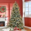 7ft Lighted Artificial Christmas Tree with Wreath Set of 2 , Christmas Tree Holiday Decoration, Creative Decorated Trees