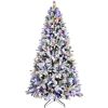 8FT PE/PVC/Pine Mixed Christmas Tree with Colorful + Warm Light 10-Function LED, Memory Wire & Easy Power Technology