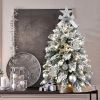 22in Mini Christmas Tree with Light Artificial Small Tabletop Christmas Decoration with Flocked Snow