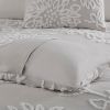 3 Piece Tufted Cotton Chenille Floral Duvet Cover Set