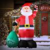 14 FT Lighted Christmas Inflatable Decoration, Giant Inflatable Santa Claus with Large Gift Bag