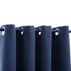 Blackout Curtains with Rings 2 pcs Navy Blue 54"x95" Fabric