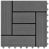 Gray 11 pcs 11.8"x11.8" Decking Tiles WPC 11 ft¬≤