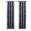 Blackout Curtains with Rings 2 pcs Anthracite 54"x63" Velvet