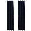 Blackout Curtains with Rings 2 pcs Black 54"x63" Velvet