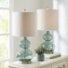 Ellipse Curved Glass Table Lamp, Set of 2