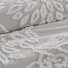 3 Piece Tufted Cotton Chenille Floral Duvet Cover Set