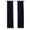 Blackout Curtains with Rings 2 pcs Black 54"x63" Velvet