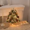 Tabletop Christmas Tree Small Mini Christmas Tree for Table Top;  Artificial Snow Flocked with Xmas Ornaments;  Gold Christmas Decorations for Home Of