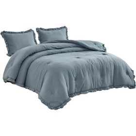 King Oversized Ruffled Edge Microfiber Comforter Set