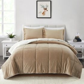 King Plush Microfiber Reversible Comforter Set