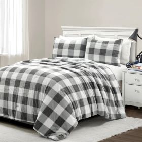 King Size Plaid Soft Faux Fur Comforter Set