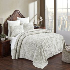 King Size 100-Percent Cotton Chenille 3-Piece Coverlet Bedspread Set