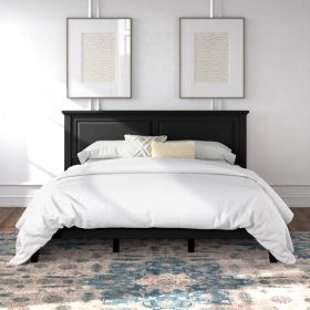 King Traditional Solid Oak Wooden Platform Bed Frame with Headboard