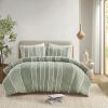 3 Piece Striped Cotton Duvet Cover Set