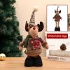 Christmas Retro Sackcloth Snowflake Plaid Retractable Doll Christmas Decoration Arrangement Ornaments