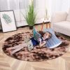 1pc, Tie-Dye Plush PV Velvet Area Rug, 62.99", American Style Round Rug, Floor Decor