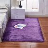 1pc Fluffy Imitation Wool Area Rug, Suede Fleece Bottom Long Imitation Wool Rug, Acrylic 80% Polyester 20%, 2.36inch Long Wool