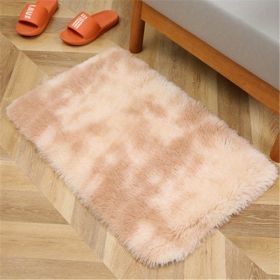 1pc, Tie-Dyed Plush Shag Furry Area Rug for Bedroom, Living Room, Nursery, and Kids Room - Ultra Soft and Fluffy, Washable, Non-Shedding (Color: Tie-dye Beige, size: 19.69*31.5inch)