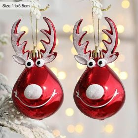 2pcs Elk Christmas Balls Ornaments Xmas Tree Hanging Bauble Pendant Christmas Decorations for Home New Year Party Navidad 2024 (Varient: 2 pcs B)