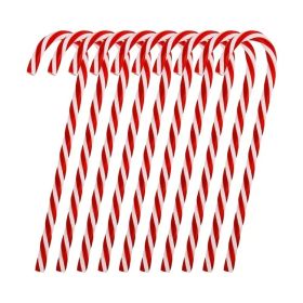 Christmas Candy Canes Acrylic Xmas Tree Pendants Xmas Party Crutch Hanging New Year Christmas Party Home Decoration Gifts (Color: Red)