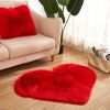 1pc, Fluffy Shaggy Area Rug, Solid Color PV Velvet Carpet, Plush Heart Shape Rug For Valentine's Day Wedding Anniversary Home Floor Decor