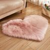 1pc, Fluffy Shaggy Area Rug, Solid Color PV Velvet Carpet, Plush Heart Shape Rug For Valentine's Day Wedding Anniversary Home Floor Decor