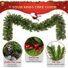 Pre-lit Xmas Tree Artificial Christmas 4-Piece Set,Garland, Wreath and Set of 2 Entrance Trees X-mas