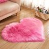 1pc, Fluffy Shaggy Area Rug, Solid Color PV Velvet Carpet, Plush Heart Shape Rug For Valentine's Day Wedding Anniversary Home Floor Decor