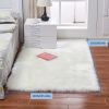 1pc Fluffy Imitation Wool Area Rug, Suede Fleece Bottom Long Imitation Wool Rug, Acrylic 80% Polyester 20%, 2.36inch Long Wool